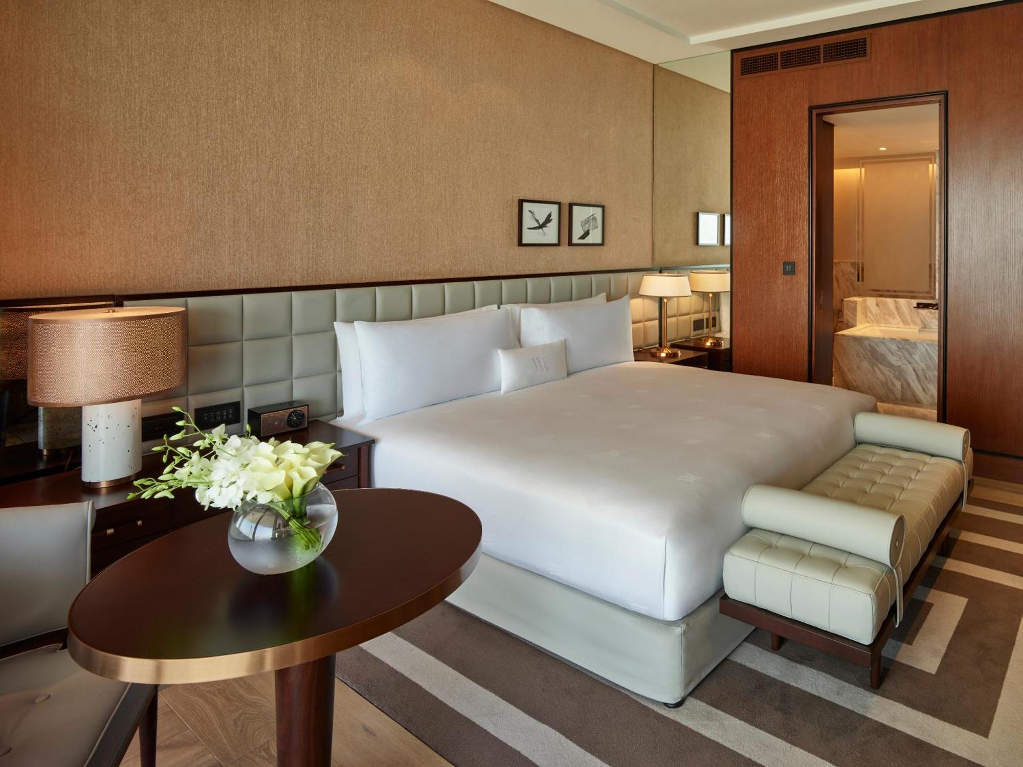 วัลดอร์ฟ แอสทอเรีย ดูไบ อินเตอร์เนชั่นแนล ไฟแนนเชียล เซ็นเตอร์ Hotel ภายนอก รูปภาพ A bedroom at the hotel